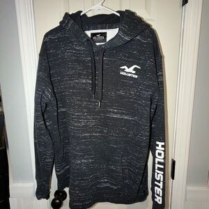 Hollister Black Hoodie with White Accents